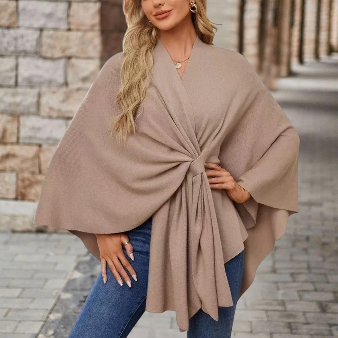 Poncho Femme – Maille Douce, Coupe Enveloppante