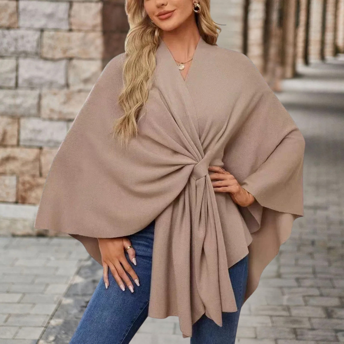Poncho Femme – Maille Douce, Coupe Enveloppante
