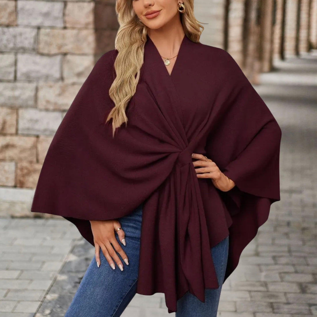 Poncho Femme – Maille Douce, Coupe Enveloppante