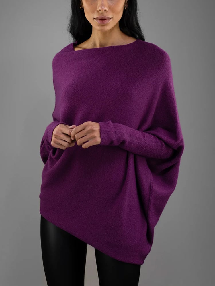 Pull Femme Épaule Dénudée – Maille Douce, Coupe Drapée