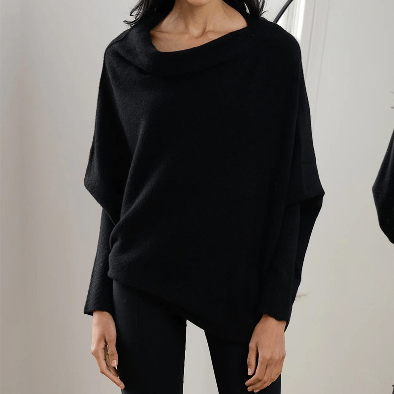 Pull Femme Épaule Dénudée – Maille Douce, Coupe Drapée