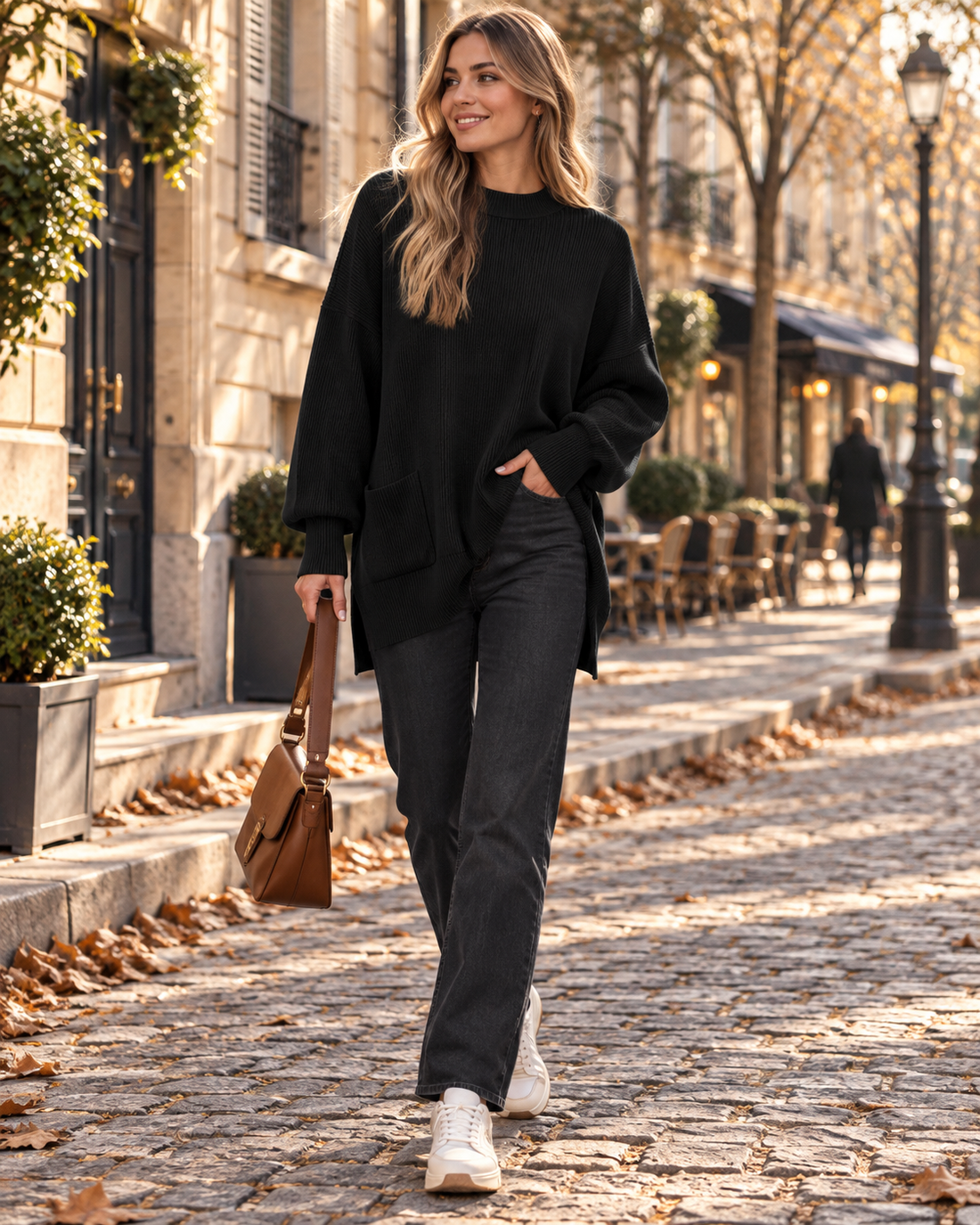 Pull Femme – Oversize, Maille Côtelée
