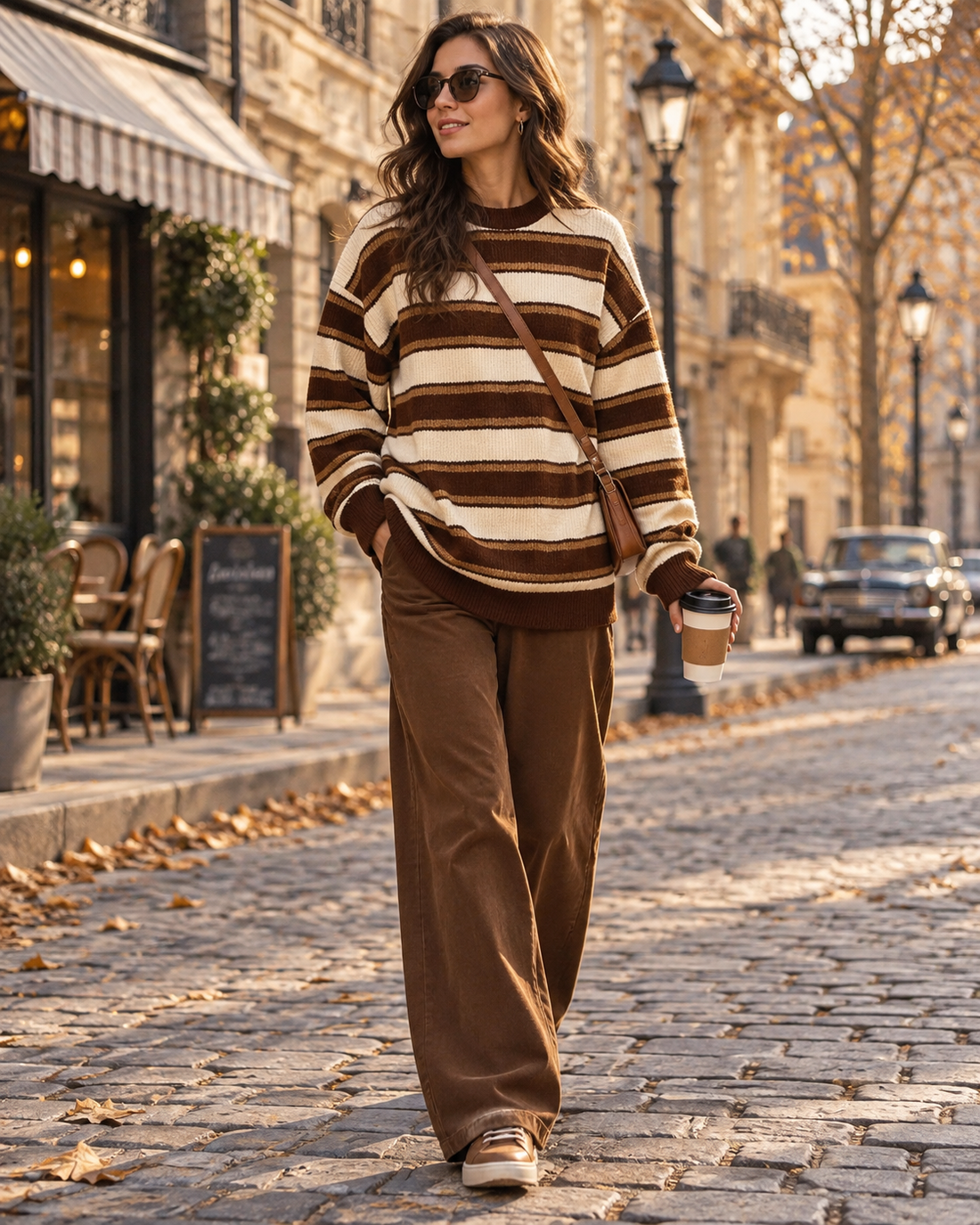 Pull Femme – Rayé, Maille Douce