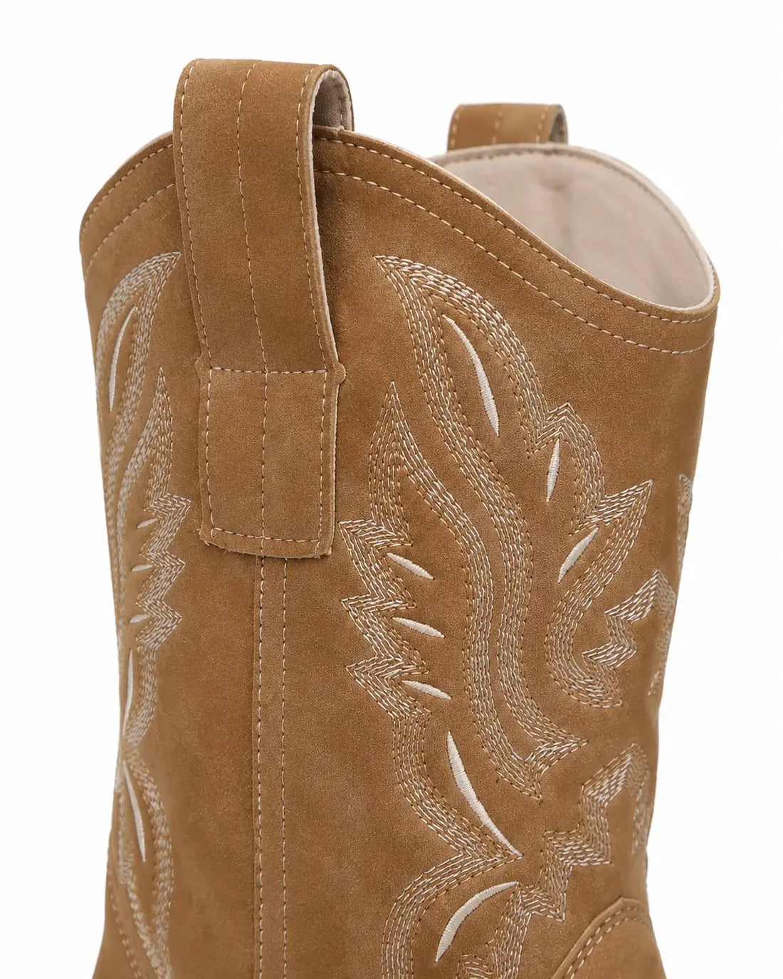 Santiags Femme – Brodées Camel, Bout Pointu