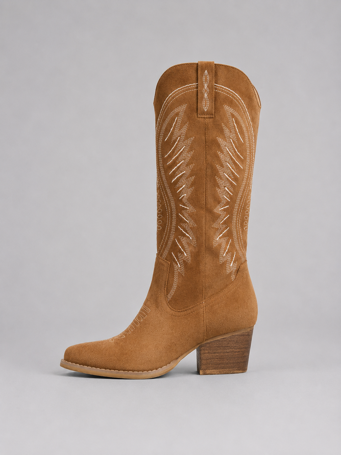 Santiags Femme – Cowboy Aspect Daim, Bout Pointu