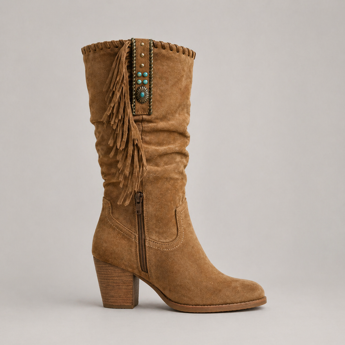 Santiags Femme – Cowboy Franges, Bout Pointu