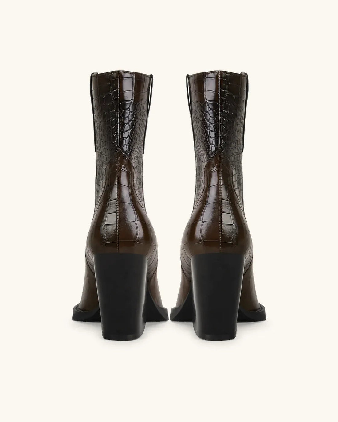 Santiags Femme – Effet Croco Talon, Bout Pointu