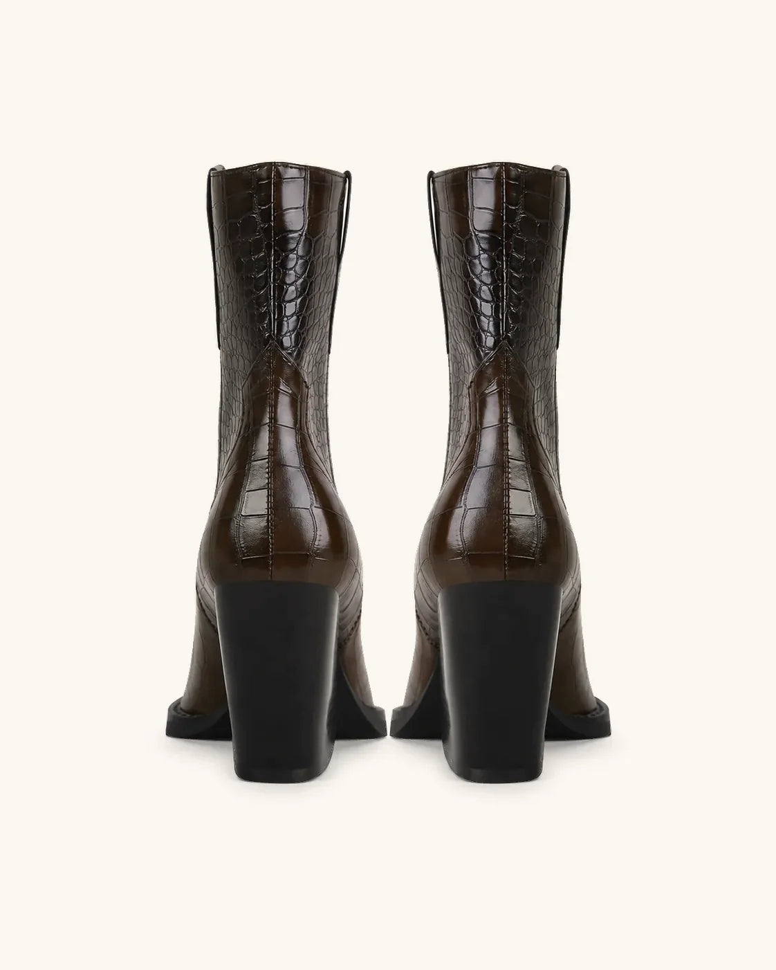 Santiags Femme – Effet Croco Talon, Bout Pointu