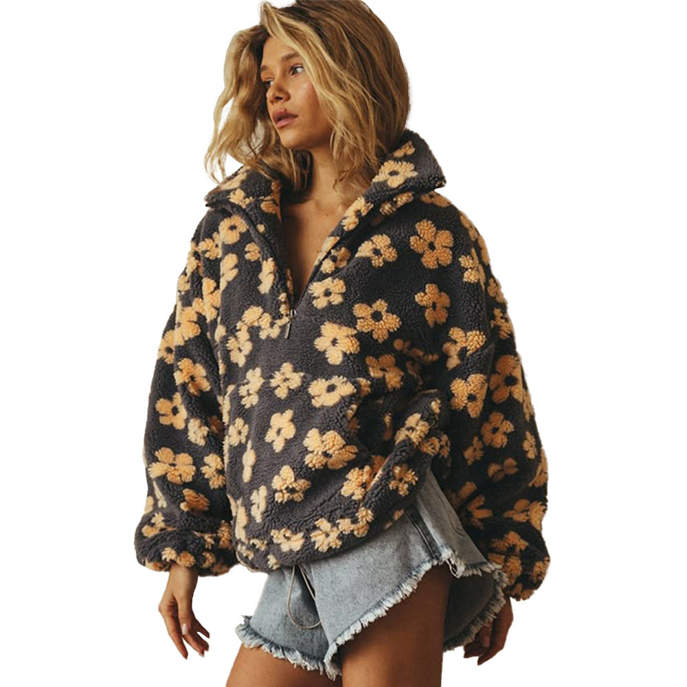 Sweat Femme – Molletonné, Fermeture Éclair Poche