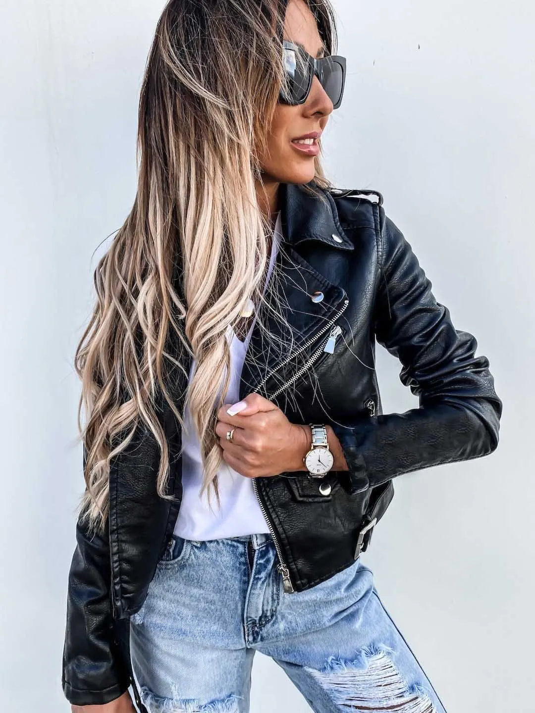 Veste Femme – Aspect Cuir