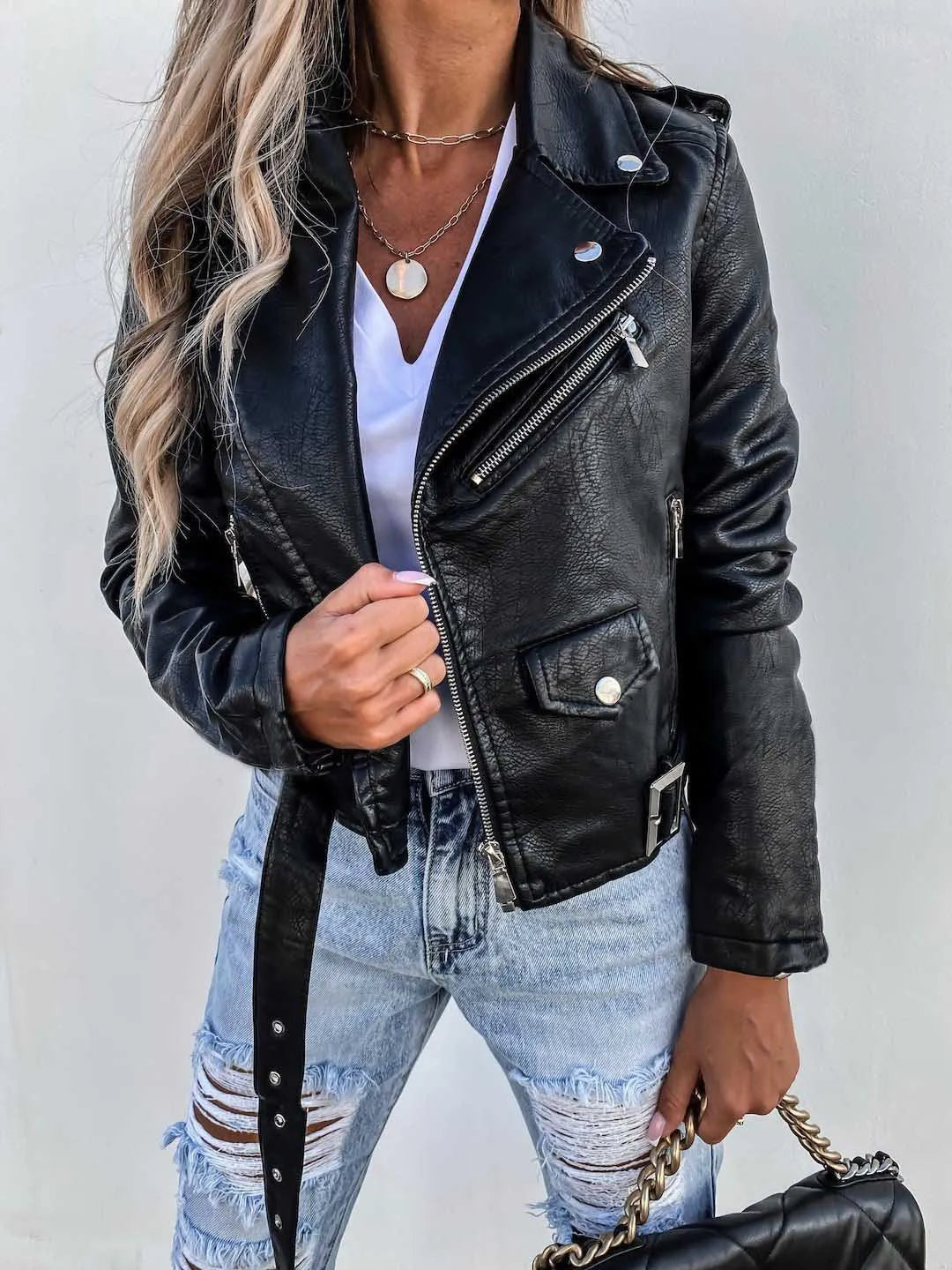Veste Femme – Aspect Cuir